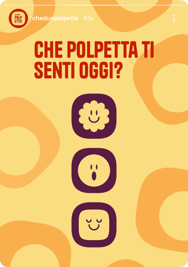 Mockup di storia Instagram con la simulazione di un sondaggio interattivo e le icone personalizzate coordinate.
