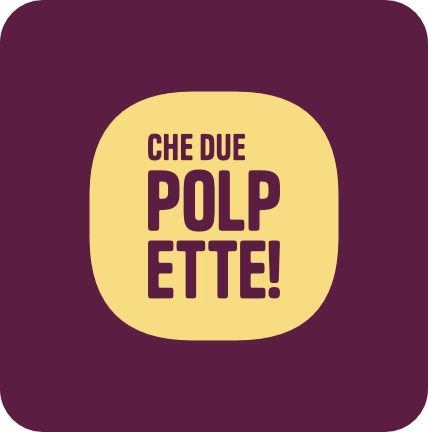 Versione secondaria ridotta del logo in giallo pallido su fondo viola